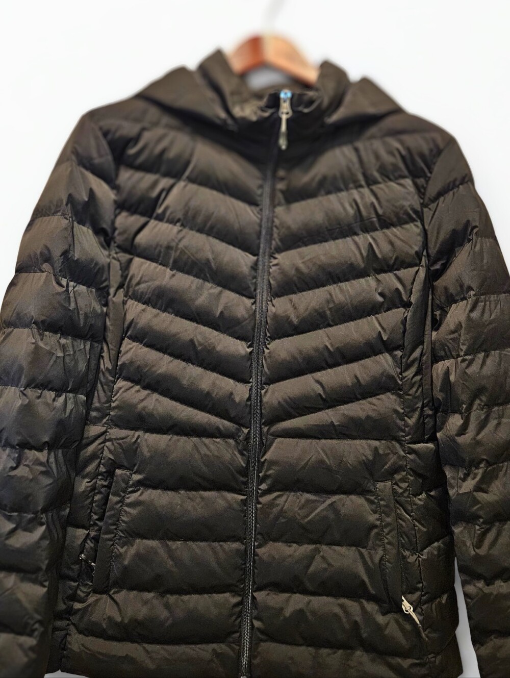 Women's Black Quilted Hooded Puffer Jacket